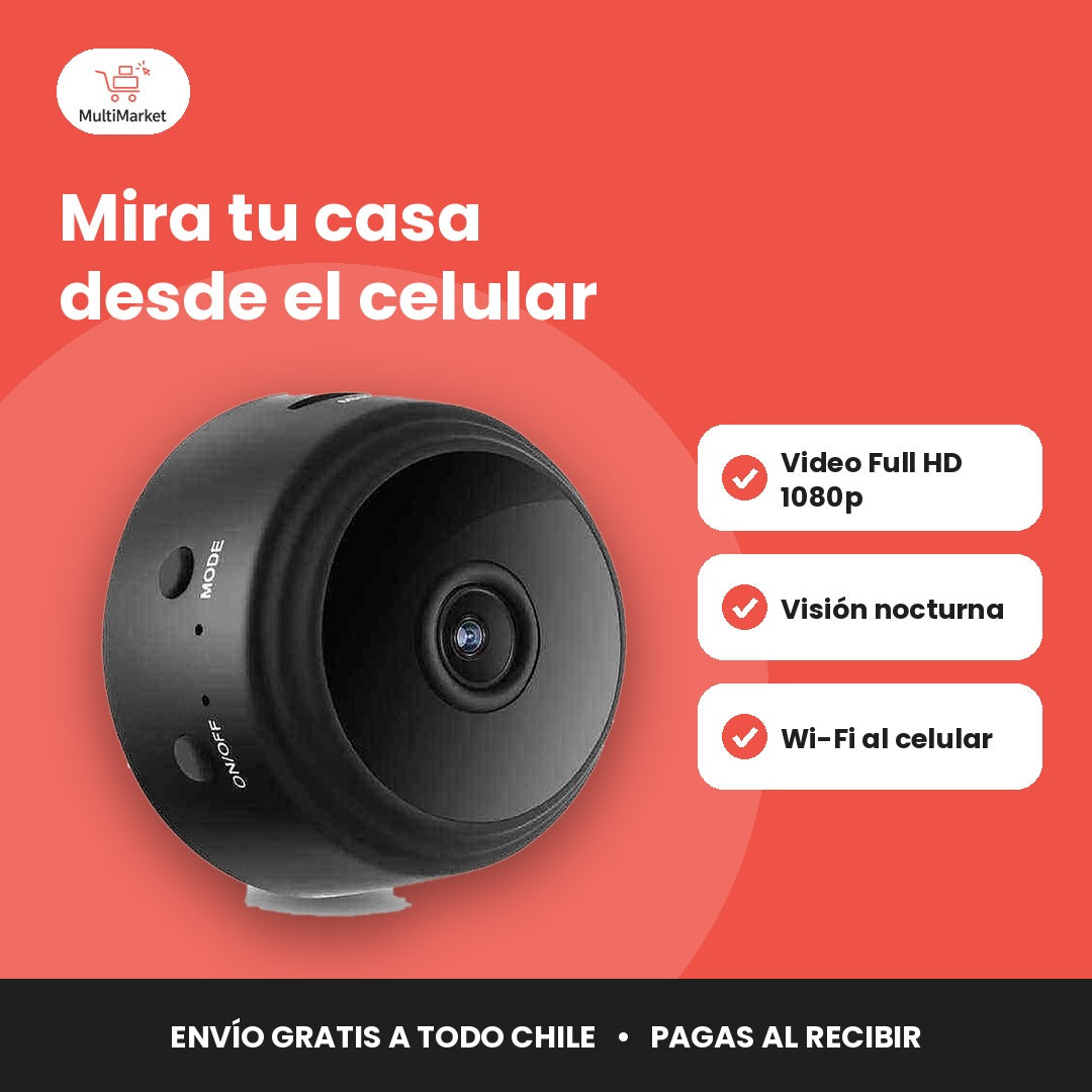 Mini cámara de seguridad Wi-Fi 1080p