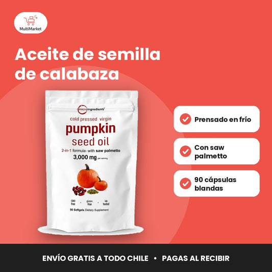 Aceite de semilla de calabaza con saw palmetto, 90 cápsulas
